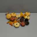 Artgar Pumpkin Decor Set, 23 PCS Fall Harvest Decorations Including Mini Pumpkins, Acorns, Pinecones, Berries, Maple Leaves for Home Table Wedding DIY Fall Halloween Thanksgiving Decor