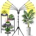 Grow Lights for Indoor Plants [ 8 in1 ], Full Spectrum Plant Lights for Indoor Growing with Tripod Stand, Auto On/Off Timing 4/8/12H, LED Grow Lights for Indoor Plants. (Sunlike 8 Arms)