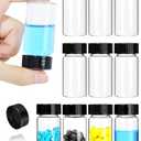 20ml Clear Small Glass Vials with Screw Caps, Small Vials for Essential Oil, Leak-Proof Sample Vials with Lids 5 pcs