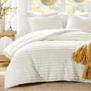 Intelligent Design Twin Comforter Set, Plush Bedding, Microfiber Reverse, 2 Piece, Lightweight, Super Soft Ribbed Velvet Comforter 1 Sham, All Season Fluffy Bed Set, Avril, Twin/Twin XL Ivory