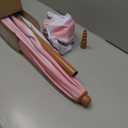 Sunnymove 6ft Boho Patio Umbrella with Fringe 7 ft Height, Pink Stripes