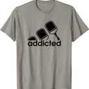 Addicted Pickleball Player T-Shirt (Small, Slate Grey)