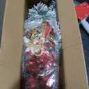 Tabletop Christmas Tree, 24inch/2ft Mini Christmas Tree, Tabletop Small Xmas Tree for Holiday Indoor DIY Christmas Decoration (Red White)