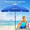 Duerer 8.5FT Beach Umbrella with Sand AnchorHeavy Duty Wind Resistant UPF 50+ Sun Shade, Portable Travel Beach Umbrella with Tilt & Carry Bag for Beach, Sand, Garden, Patio, Pool (Navy Blue)