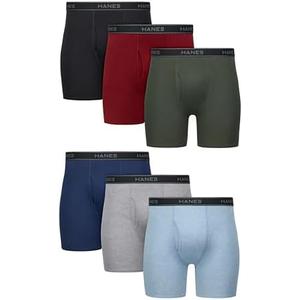 Hanes mens Underwear Boxer Briefs Pack, Cool & Breathable Cotton Moisture-wicking Underwear for Men, No Ride Up XL