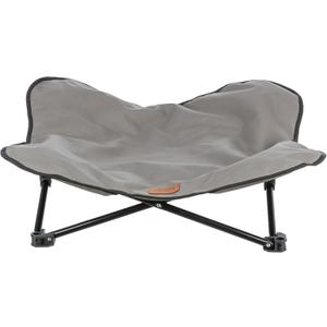 Trixie Camping Cot for Small Dogs up to 35 lb, Elevated Pet Travel Bed 27.2" x 27.2", Portable Steel Frame Lounger with Removable Topper, Foldable Design, Storage Bag Included