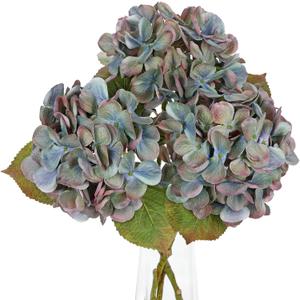 Purple Artificial Hydrangea Flowers 18.8 Inch Long with 6 Inch Full Realistic Bloom  Lifelike Silk Faux Hydrangea Stems for Wedding Bouquet, Table Centerpieces, Party Decor, Home Indoor Decoration