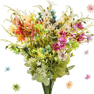 Waydress 6-Bundles Faux Daisy Plant, Artificial Silk Flower Multicolor Bouquet for Indoor Outside Home Garden Decor, Arrangement and Wedding Bouquet Waydress 6-Bundles Faux Daisy Plant, Artificial Silk Flower Multicolor Bouquet for Indoor Outside Home Garden Decor, Arrangement and Wedding Bouquet