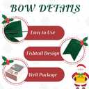 AIMUDI Green Bows for Christmas Tree 5'' Dark Green Hand Felted Christmas Bow for Gift Wrapping Premade Bow for Presents Crafts Wreaths Fireplaces Winter Holiday Christmas Decorations, 24 PCs