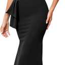 Elegant Formal Long Dress for Women Sexy Evening Dresses Fashion Cocktail Party Dress Wedding Guest Long Maxi Dress (Black), XL