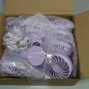 Tujoe 6 Pcs Mini Powerful Handheld Fan 3 Speed Personal Small Portable Rechargeable Fan with Base USB for Women Eyelash Makeup Office Travel Beach Indoor Outdoor (Purple)