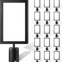 Taiyin 16 Pcs Stanchion Sign Holder Double Sided Sign Frame with Cover Stanchion Top Frames for 8.58 x 12.52 Inches Paper Size for Crowd Control Sentry Stanchions, Black