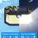 LANSOW Solar Motion Lights Outdoor 6 Pack, 188 LED/3 Modes, Motion Sensor Outdoor Lights, IP65 Waterproof 270 Lighting, Solar Powered Security Flood Lighting for Wall Patio Garage Fence(White)