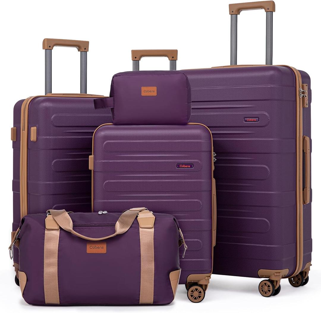 Luggage Sets 5 Piece Durable Suitcase Set with Spinner Wheels, Hard Shell Carry on Luggage with TSA Lock, Large Checked Travel Suitcases for Men and Women