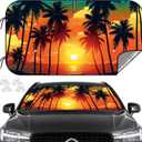 Car Windshield Sun Shade, Foldable Windshield Cover Sunshade Front Window with Enhanced Sun Protection for Cars, SUVs, Hatchback (55" x 29.5") (Prints)