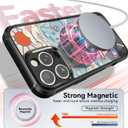 3 x Bouvardia for iPhone 16 Pro Max Case - Multi-Scenario Kickstand & Ocean Whale Shark Pattern - Compatible with Magsafe - Aesthetic Cute Design for Women and Girls