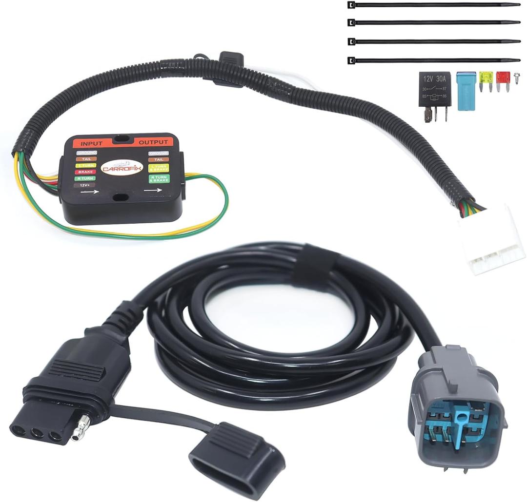 Vehicle-Specific Wiring 4-Way Flat Trailer Hitch Harness for Honda Pilot 2009-2011 & Honda Ridgeline 2017-2026