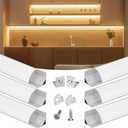 Muzata 6Pack 3.3FT/1M V Shape LED Channel Silver Aluminum LED Strip Diffuser Channel with Milky White Cover Frosted Corner Lighting Easy Installation V1SW WW 1M