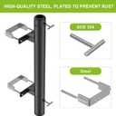 Dolibest Heavy Duty Patio Umbrella Holder, Steel Deck Clamp Holder up to 2'' Poles, Deck Mount Umbrella Holder, Space Saving Design, Attaches to Railing Max Width 4 inch, Easy Installation
