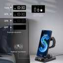 Wireless Charger for Samsung Charging Station with Clock for Samsung Galaxy S25 Ultra/S24 Ultra/Z Flip 7/Fold 6/Bud, 3 in 1 Android Charging Station, Watch Charger for Samsung Galaxy Watch 8/7/6/5Pro