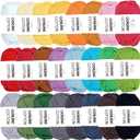 Timgle 24 Pcs Crochet Yarn for Beginners 2100 Yards Cotton for Crocheting and Knitting Soft 24x50g in Total Cotton Nylon Blend Easy Yarn for Knitting Crochet Crafts Project (24 Colors)