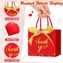 Jetec 45 Pcs Small Thank You Gift Bag Bulk 5.5x4.7x2.5'' Mini Paper Favor Bag with Handle Ribbon for Graduation Mother's Day Baby Shower Wedding Anniversary Birthday Party(Red/gold)