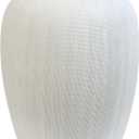 Olly & Rose Rhodes Vase - Flower Vase - White Ceramic Vases Patterned 20cm 8 Inch