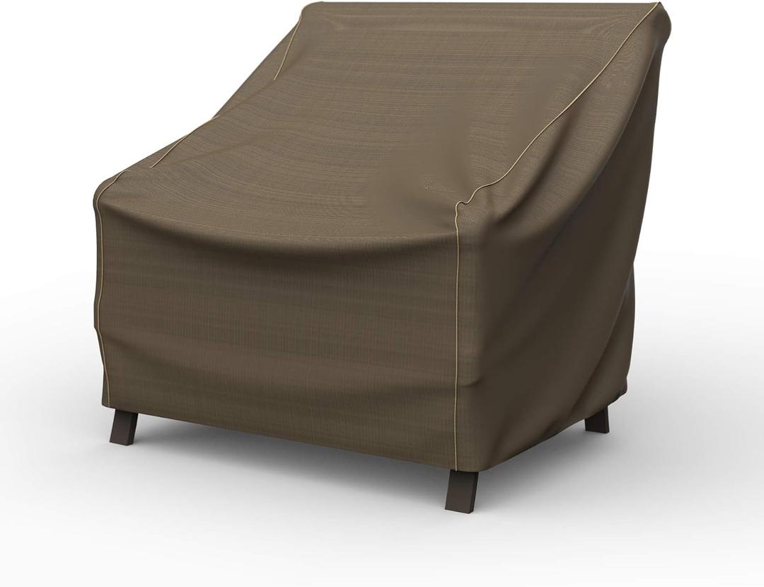 Budge NeverWet Hillside Oval Table and Chairs Combo Cover, Premium Outdoor Waterproof Patio Furniture Covers, Small, Black and Tan Weave