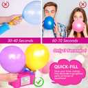IDAODAN Electric Balloon Pump, Portable Electric Balloon Blower Machine Balloon Air Pump Dual Nozzle Rose Red 110V 600W Balloon Inflator for Party Decorations