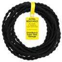 12-Pack 4X Extra Long Hair Ties - Ideal for Dreadlocks, Curly, Extra Thick Hair - Durable, Oversized, and Gentle Ponytail Holders, XXX, Black