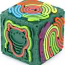 Creative 3D Sensory Cube Toys for Children with Autism,Silicone Fingertip Cube Toys for Anxiety Relief, Focus, ADHD & Autism,Suitable for Children and Adults,with 20 Silicone Strings (Green)