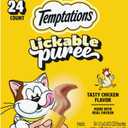 Temptations Creamy Puree Squeezable Lickable Cat Treats, Wet Cat Treats with Chicken, 0.42 oz. Tubes, 24 Count (EXP 10/15/27)
