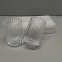 2 Piece Simple Transparent Vertical-Striped Bathroom Glass Toothbrush Cup Set
