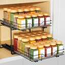 RCHYFEED Spice Organization for Cabinet,2 Tier Pull out Spice Rack Organizer for Inside Cabinets & Pantry, Slide out Heavy Duty Spice Shelf Rack for Kitchen Seasoning (11.5" Wx10.5 Dx9.5 H)