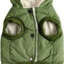 Fleece Lining Extra Warm Dog Hoodie in Winter for Large Dogs Jacket Pet Coats with Hooded Green XL