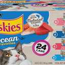 Purina Friskies Ocean Favorites Wet Cat Food Pate and Meaty Bits Variety Pack With Salmon and Tuna - (Pack of 24) 5.5 oz. Cans (EXP 09/30/27)