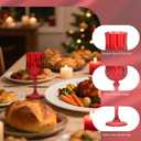 7OZ Plastic Wine Glasses, Reusable Vintage Goblets Unbreakable Drinking Glasses Crystal Water Cups Champagne for Wedding, Parties (48, Red)