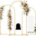 Metal Arch Backdrop Stand Set of 3(7.2 ft, 6.6 ft, 6 ft) Party Arch Stands for Wedding, Birthday, Baby Shower, Bridal Shower, Balloon Arched Frame for Garden Decor, Gold Floral Arches, 3 Pieces