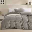 JELLYMONI Light Grey Velvet Duvet Cover King Size - 3 Piece Ultra Soft Plush Bedding Set, Luxury Fluffy Comforter Cover with Zipper Closure & 8 Corner Ties for Bedroom