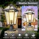 Outdoor Post Lights Fixtures, Lamp Post Light Fixture Black Finish, Waterproof and Anti-Rust Aluminum Pillar Outside Lighting for Walkway, Driveway, Patio, Porch, 7H1P-L BK, Large