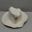 PetriStor Sauna Hat Sheriff - Sauna Hat for Men - Wool Sauna Hat - Sauna Hat for Women - Bathhouse hat - Natural Felt Sauna Cap (White)