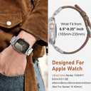Rugged Genuine Leather Band for Apple Watch Ultra 2/1 Band for Men 49mm 46mm 45mm 44mm 42mm,Comfortable Replacement iWatch Bands with Metal Stainless Steel Connector for Series 10 9 8 7 SE 6 5 4 3 2 1 SE (brown)