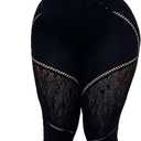 Ophestin Sexy 2 Piece Club Outfits for Women Hollow Out Bodycon Bodysuit with Leggings Sexy Jumpsuits for Going Out (Black, L)
