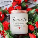 2 x 20 Year Anniversary Candle Gifts, Best 20th Wedding Anniversary Couple Her Him Wife Husband Women Gifts
