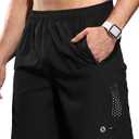 SUPIVO Men's Athletic Running Shorts Quick Dry 7" Lightweight Workout Shorts Training Sports Gym Hiking Basketball Black XL (Black, XL)