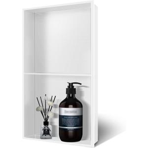 White Shower Niche 9" X 25" Shower Caddies, Bath Niche Double Shelves, Shower Niche Insert Tile Ready, No Tile Needed Over Mount Installation