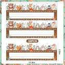 50PCS Woodland Friends Nameplate Traditional Manuscript Flat Left or Right Alphabet Name Tags with Adhesive Dots Classroom Flat Name Plate for School Student Desks Supply Woodland Creatures Decoration