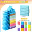 PerKoop 48 Pads Mini Lined Sticky Notes 1.5 x 2 Inch Bright Ruled Stickies Colorful Memo Pads for Students Business Home Office Supplies, 12 Colors, 4800 Sheets