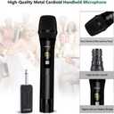 Bietrun Wireless Microphone, Dynamic Microphone with Rechargeable Receiver, Auto Connect,All Metal Design,160ft Range,Cordless Mic for Karaoke Machine,Amplifier Speaker,Mixer,iPhone,Camera, Interview (Black)