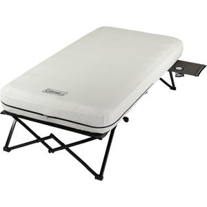 Coleman Queen-Size Airbed Cot Combination, Folding Air Mattress with Steel Frame & Side Table, Battery Pump Included, Great for Camping, Lounging, Elevated Sleeping, Guests, & More